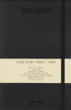 Ashridge PU A6 Week to View Diary 2026 Black