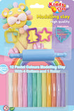 Kiddy Clay Modeling 12 Colors  4 Cutters 1 Roller