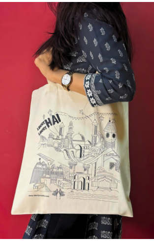 Lahore Lahore Hai  Cotton Printed Tote Bag