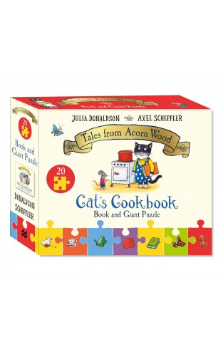 Cat's Cookbook Book and Giant Puzzle Gift Set