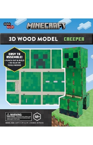 IncrediBuilds Minecraft Creeper 3D Wood Model