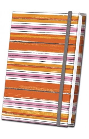 Orange Striped Fabric Journal