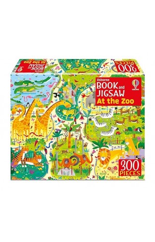 Usborne Book and Jigsaw At the Zoo