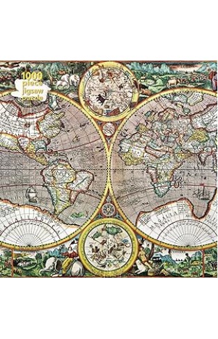 Adult Jigsaw Puzzle Pieter Van Den Keere: Antique Map of the World - 1000-Piece Jigsaw Puzzles