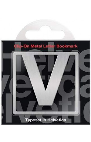 Helvetica Clip-On Letter Bookmark - V